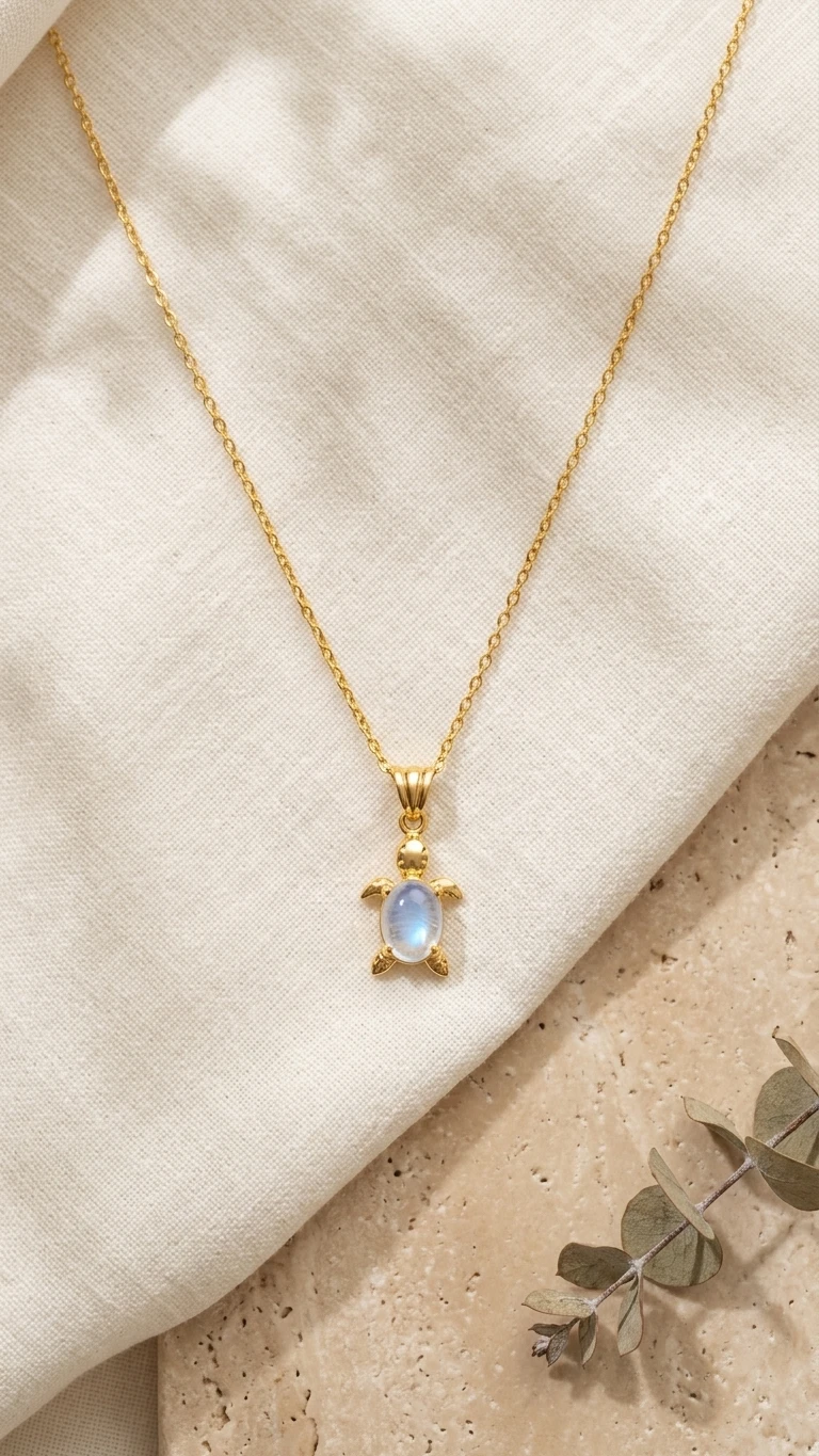 Kaplumbağa Gümüş Kolye 