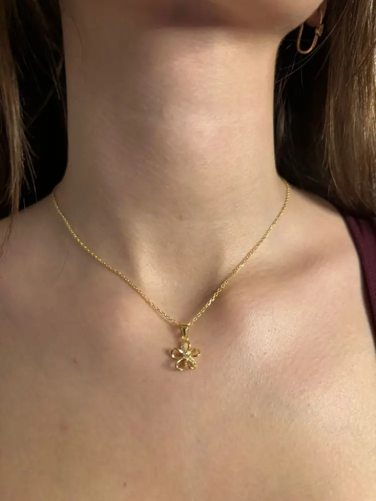 Bahar Çiceği Gümüş Kolye