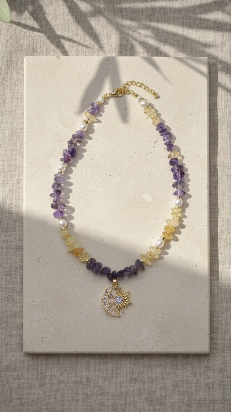  Güneş & Ay Çelik Kolye