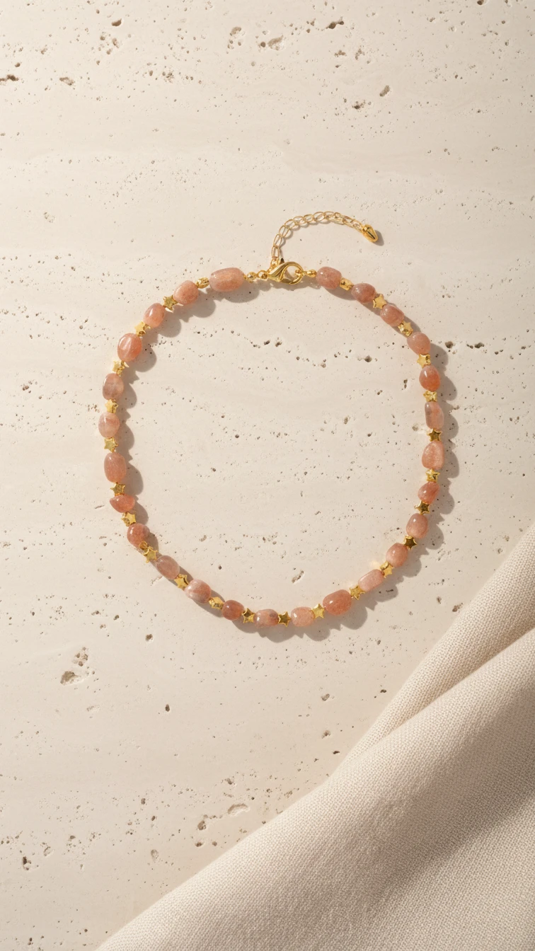 Güneş Taşı Çelik Kolye