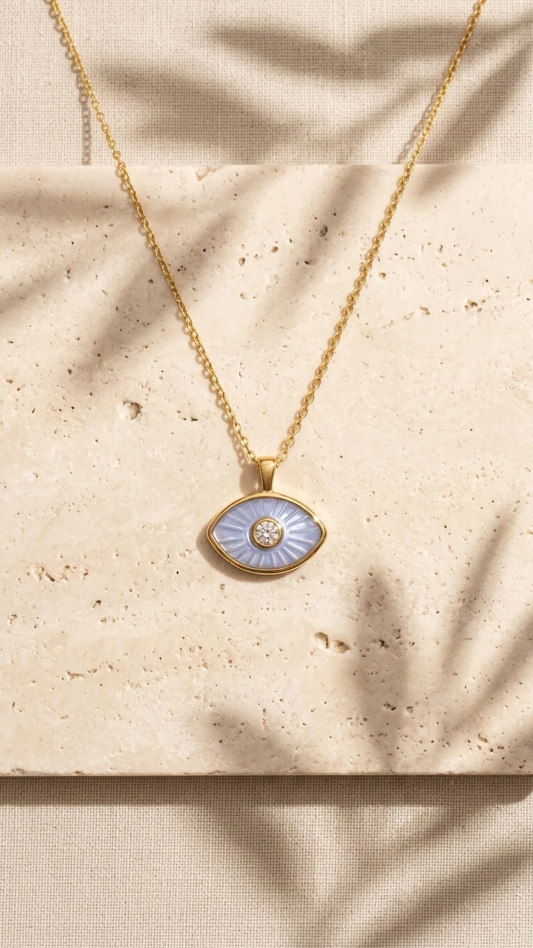 Mat Kuvars Gümüş Kolye