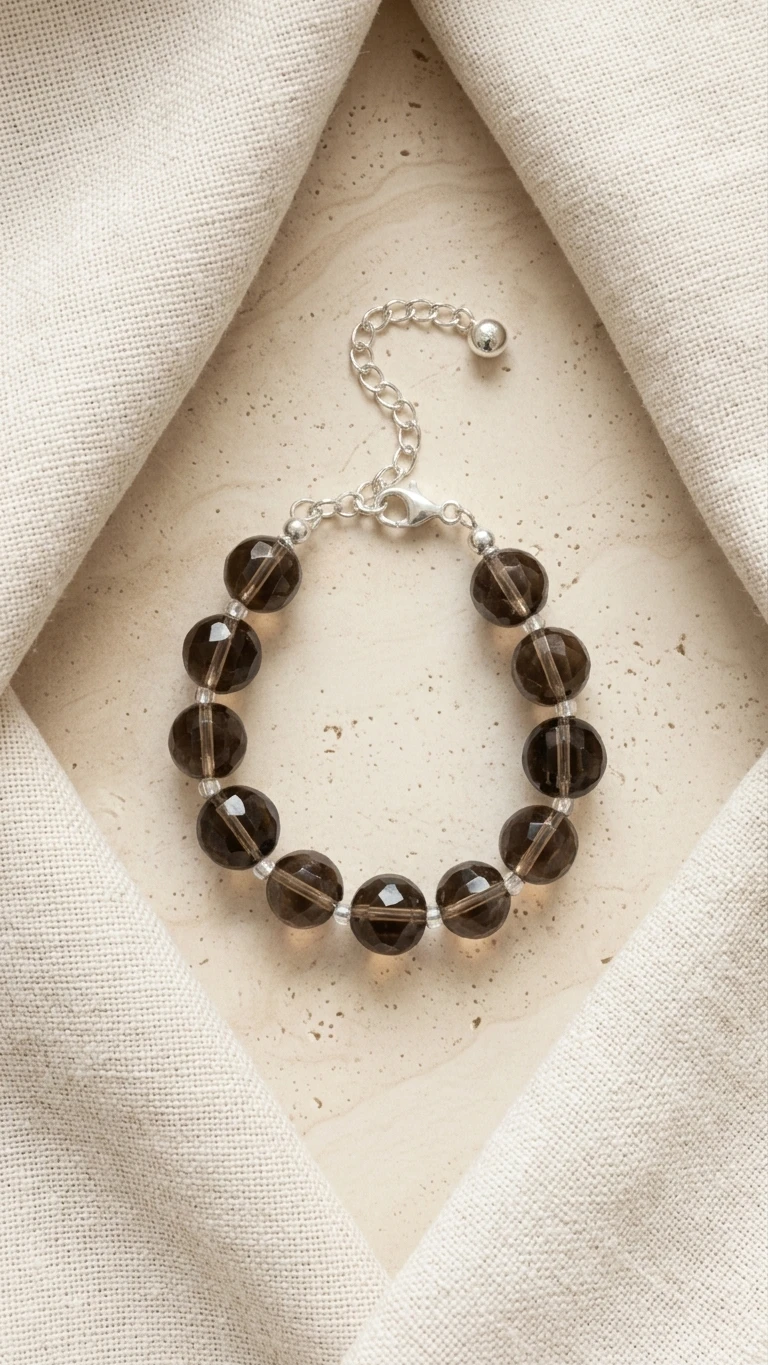 Dumanlı Kuvars Gümüş Bileklik