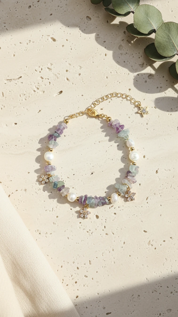  Flora İnci Çelik Bileklik 