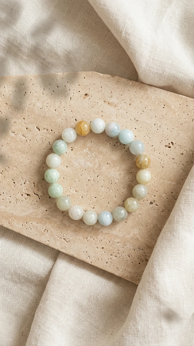  Yuvarlak Kesim Aquamarin Bileklik 