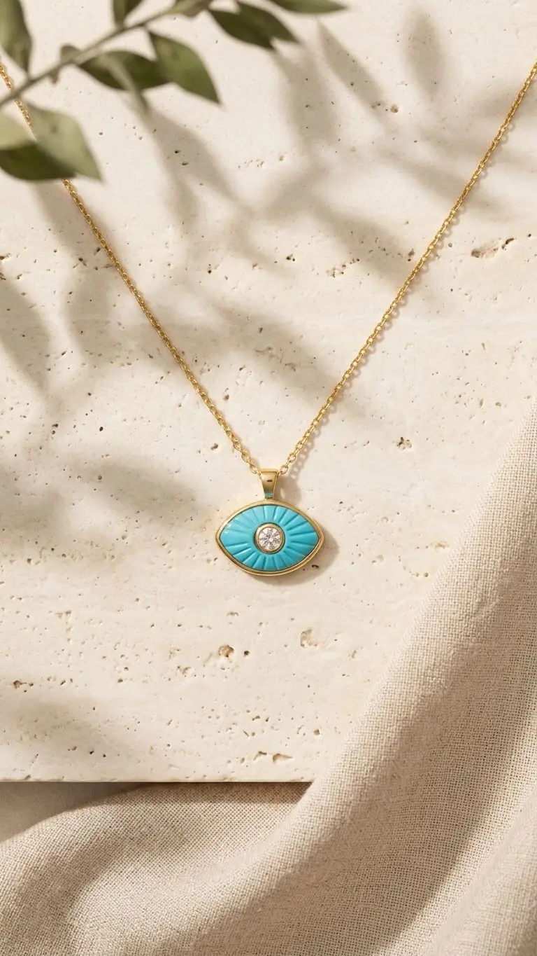 Mavi Topaz Gümüş Kolye