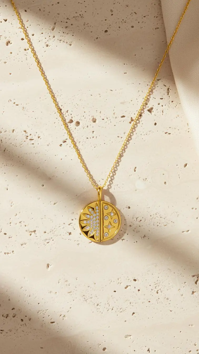 Golden Cosmos Gümüş Kolye